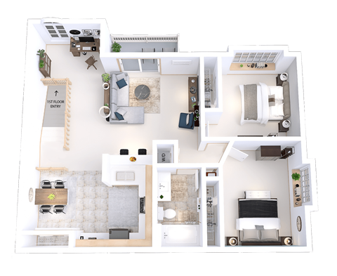 a floor plan of a home with a green background